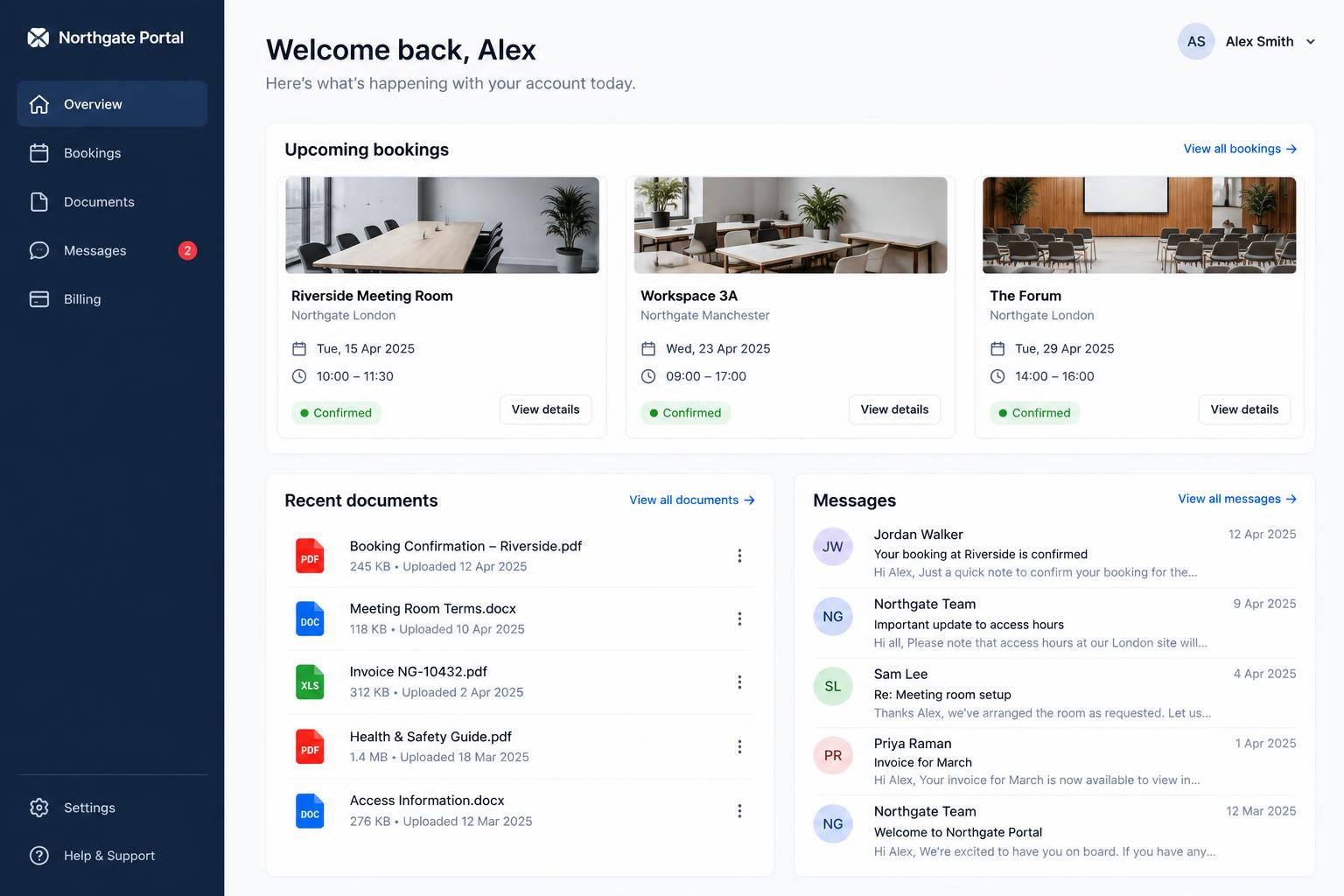Design concept: customer portal dashboard