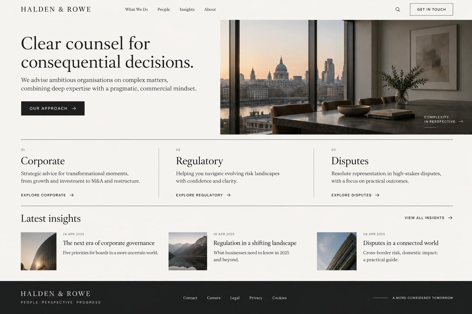 Design concept: premium professional services website